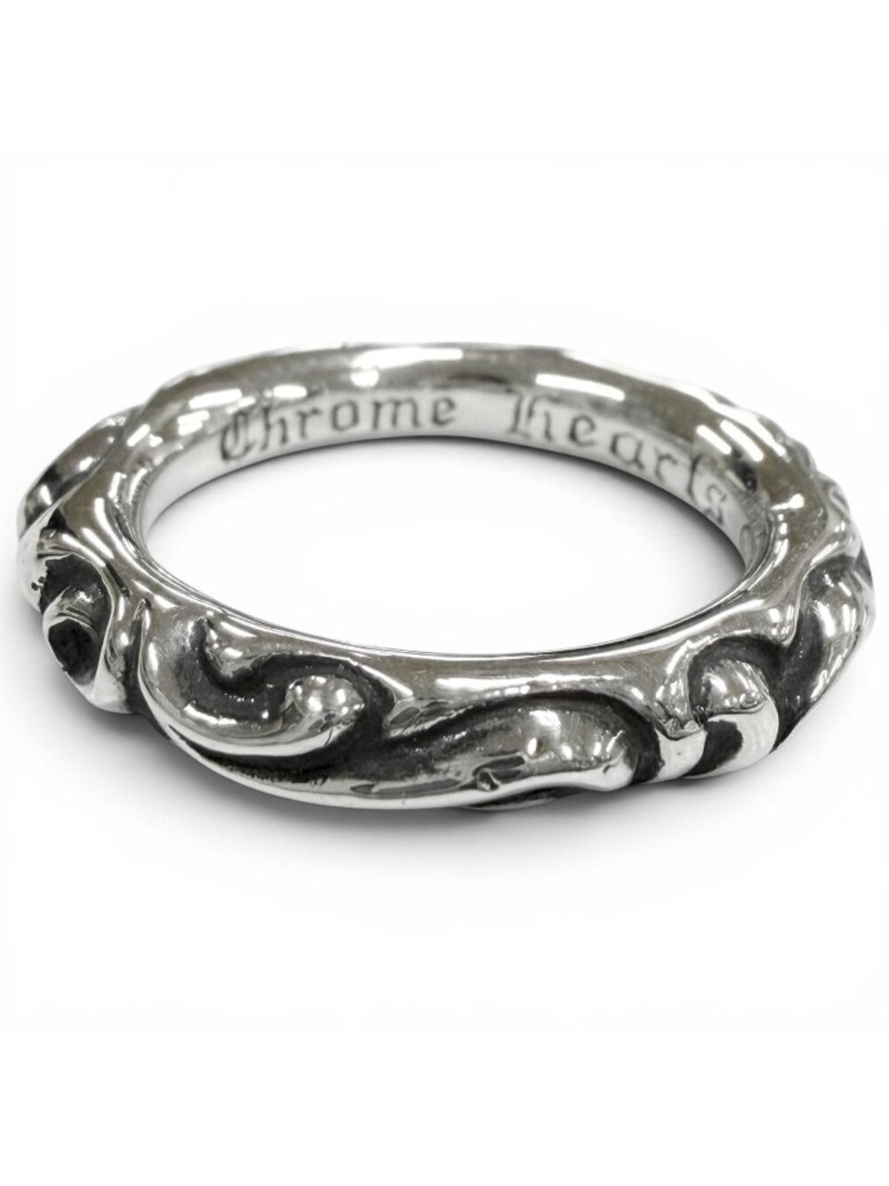 Chrome Hearts Scrl Band Scroll 925 Ring Silver